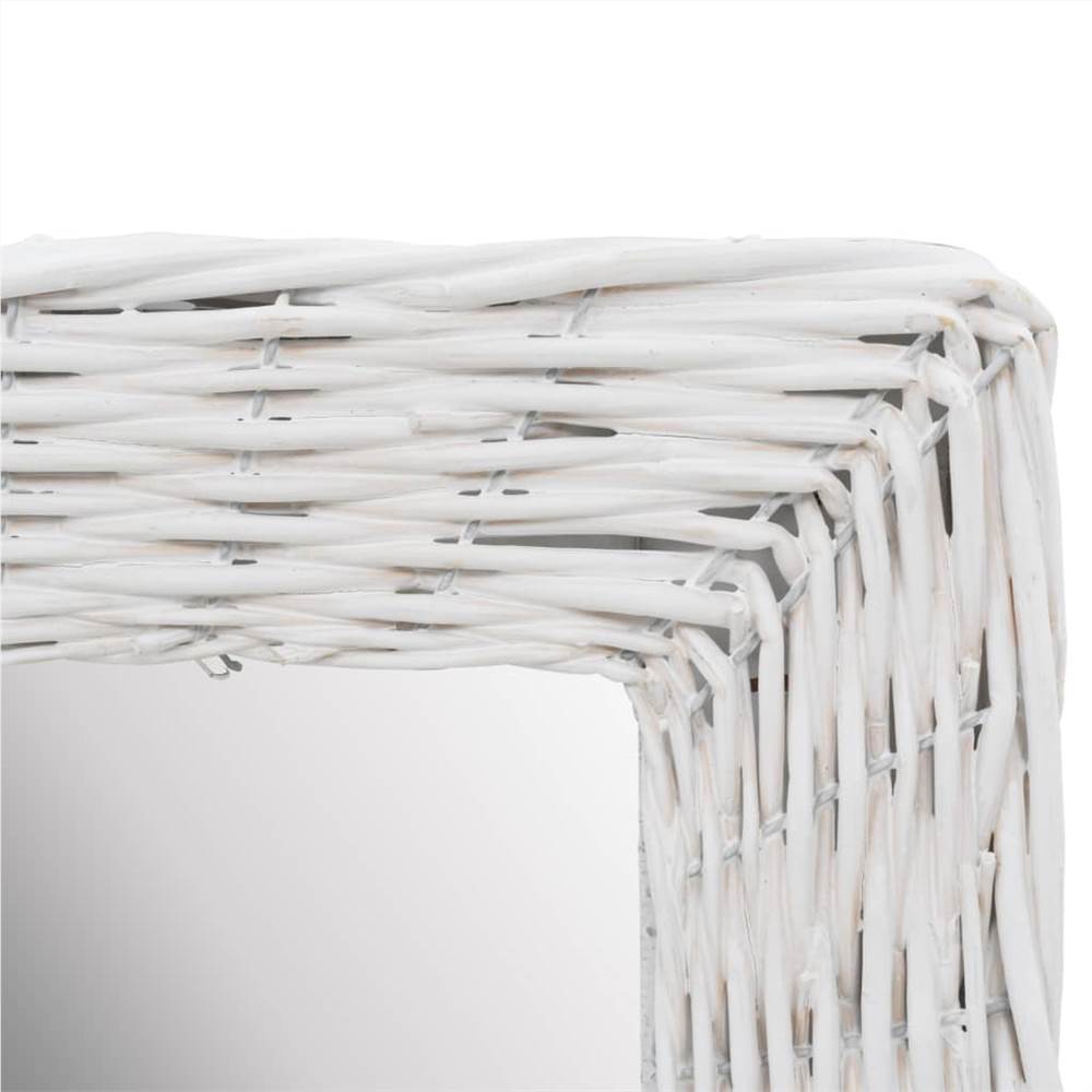 Mirror Wicker White 40x60 cm