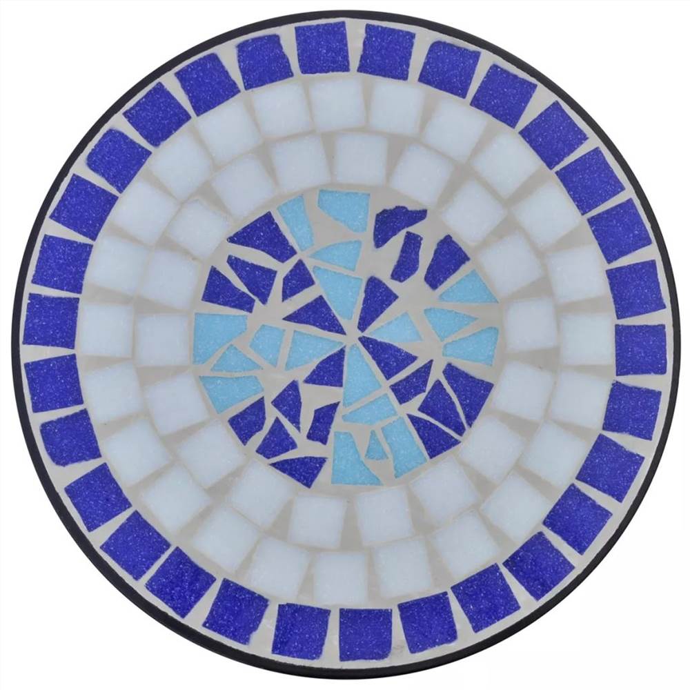 Mosaic Side Table Plant Table Blue White
