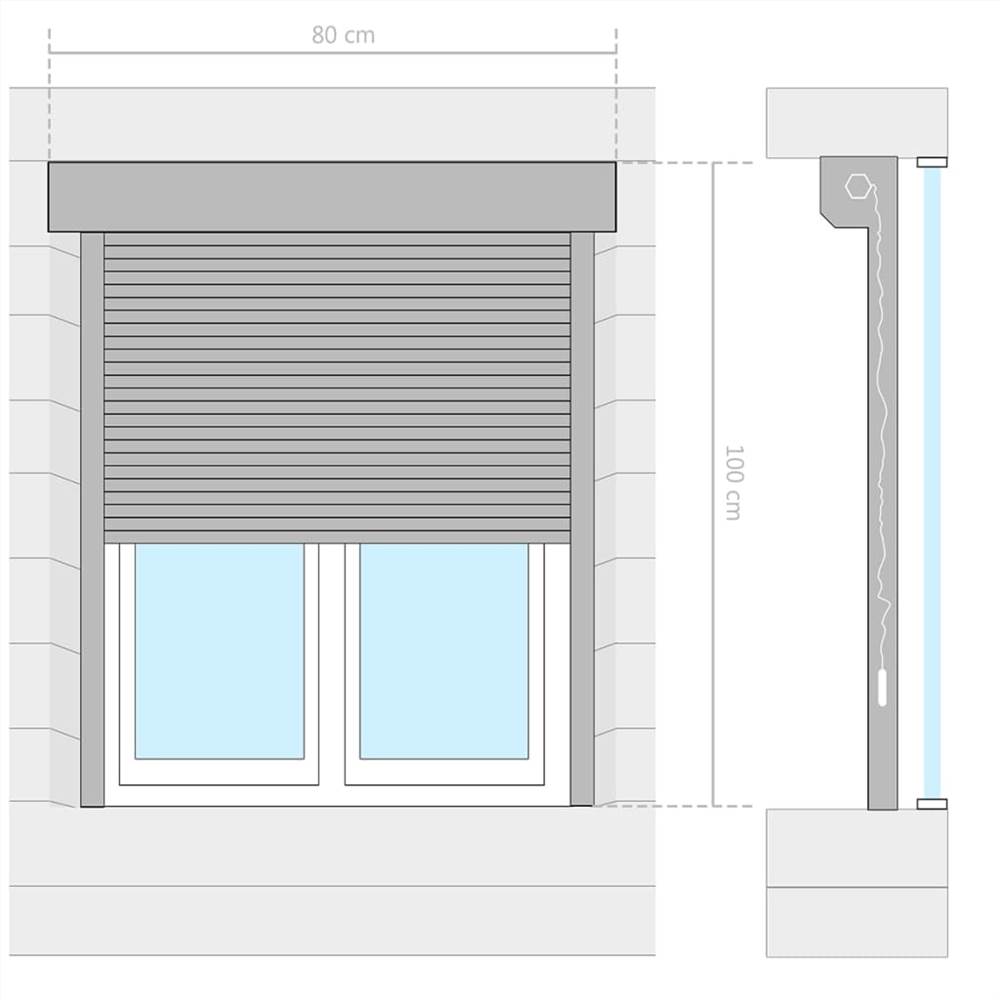 Roller Shutter Aluminium 80x100 cm White