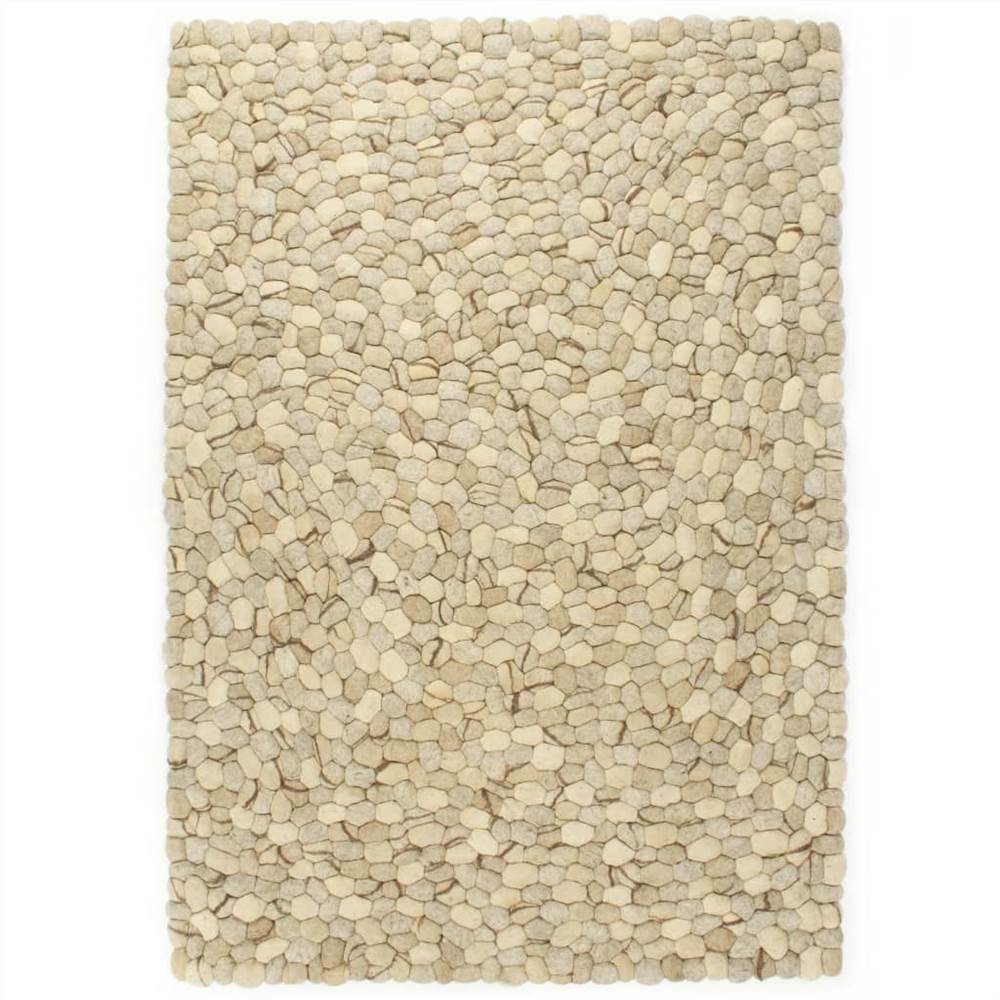 Rug Wool Felt Pebble 120x170 cm Beige/Grey/Brown/Chocolate