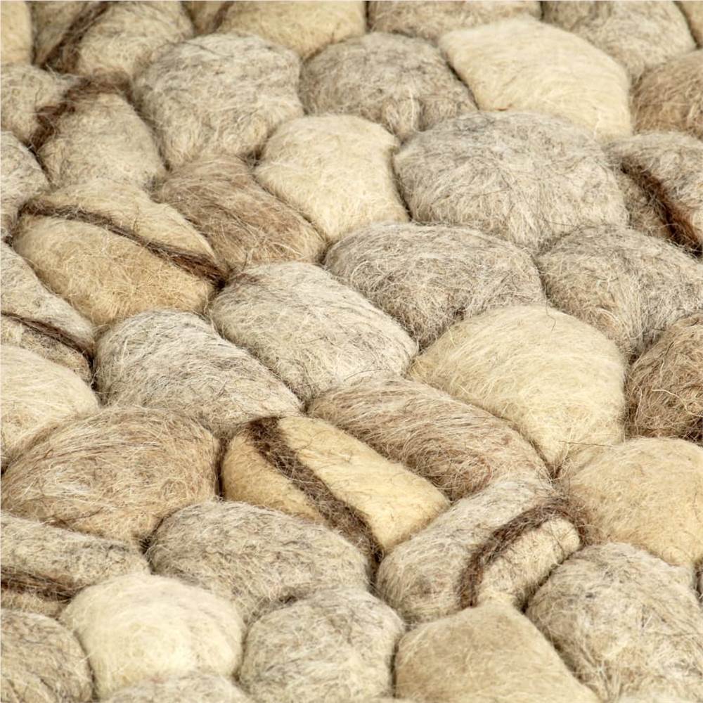 Rug Wool Felt Pebble 120x170 cm Beige/Grey/Brown/Chocolate