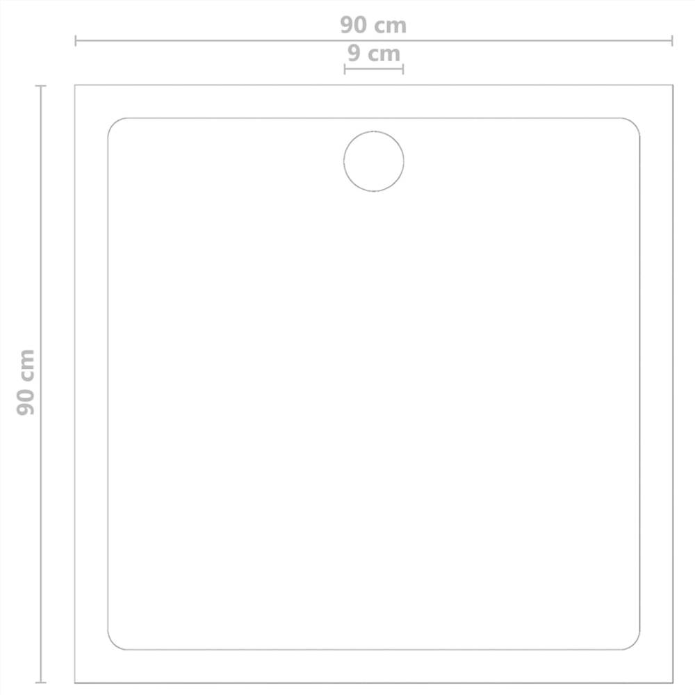 Shower Base Tray ABS Black 90x90 cm