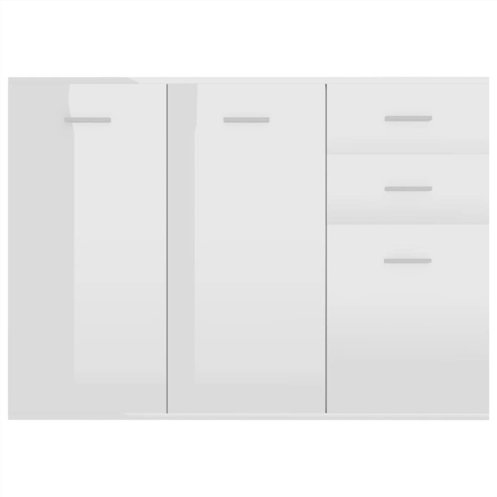 Sideboard High Gloss White 105x30x75 cm Chipboard