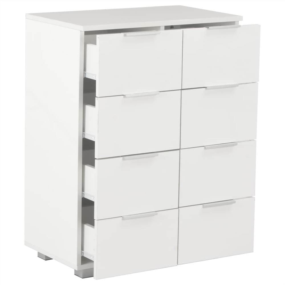 Sideboard High Gloss White 60x35x76 cm Chipboard