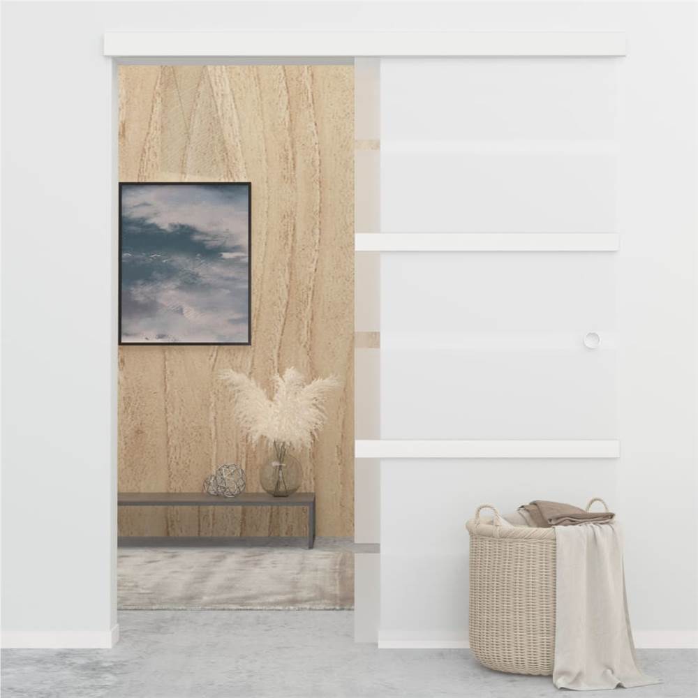 Sliding Door ESG Glass and Aluminium 90x205 cm Silver