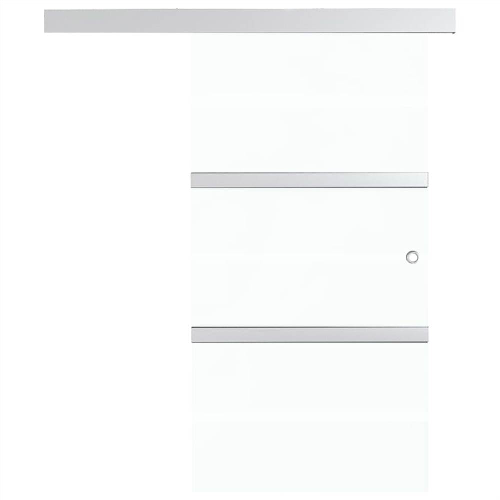 Sliding Door ESG Glass and Aluminium 90x205 cm Silver