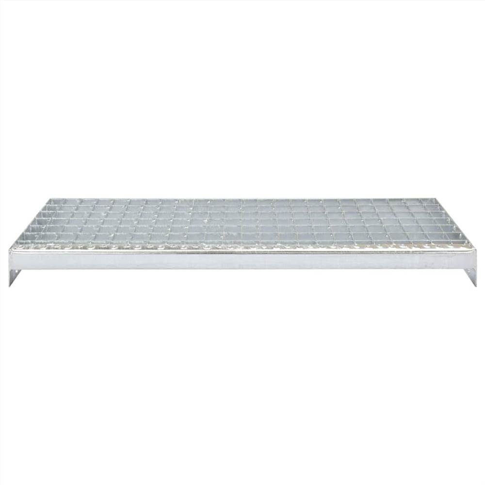 Stair Treads 4 pcs Press-locked Galvanised Steel 600x240 mm
