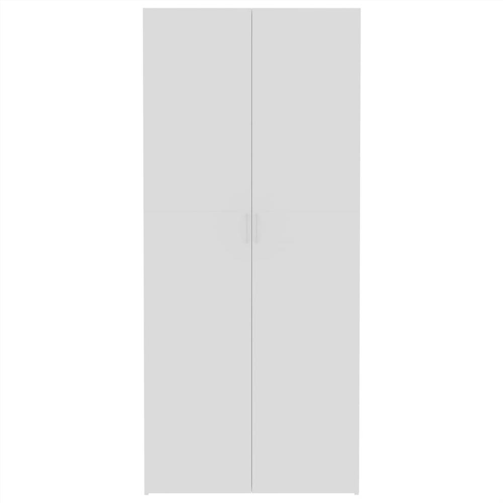 Storage Cabinet White and Sonoma Oak 80x35.5x180 cm Chipboard