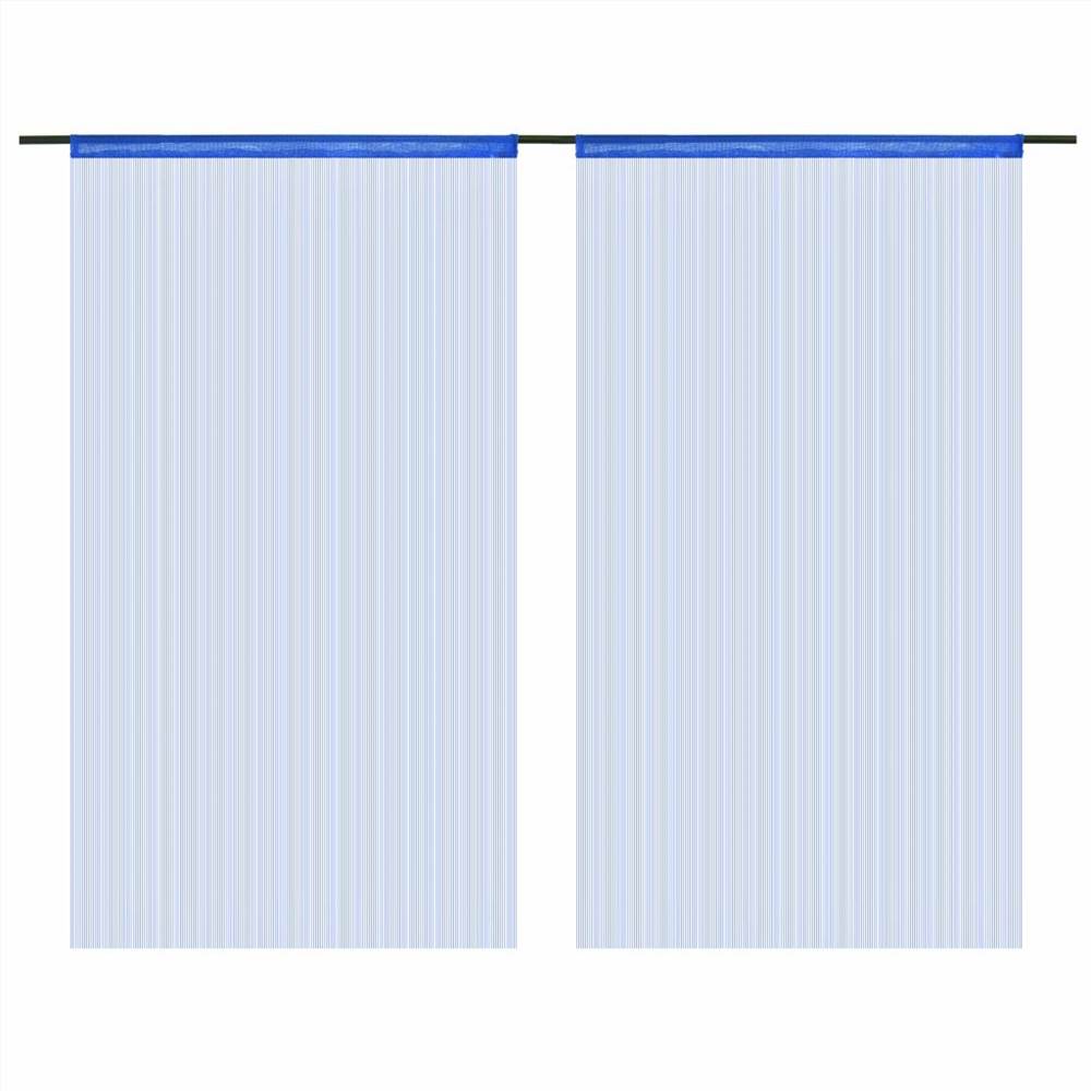 String Curtains 2 pcs 140x250 cm Blue
