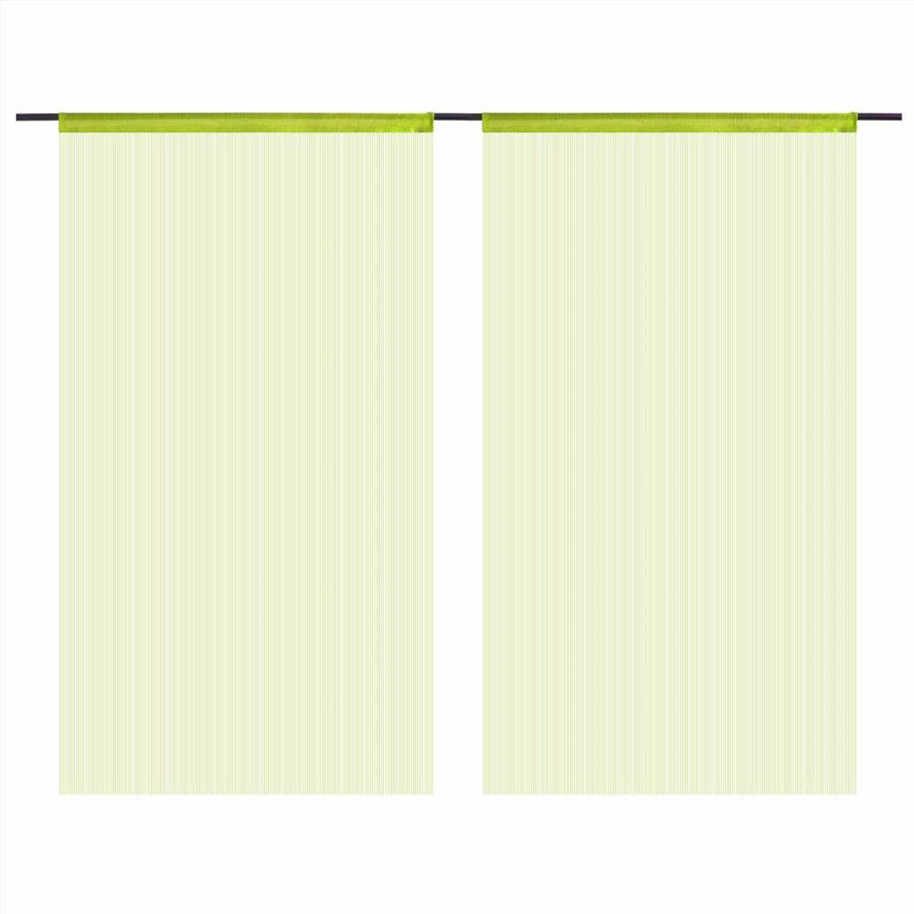 String Curtains 2 pcs 140x250 cm Green