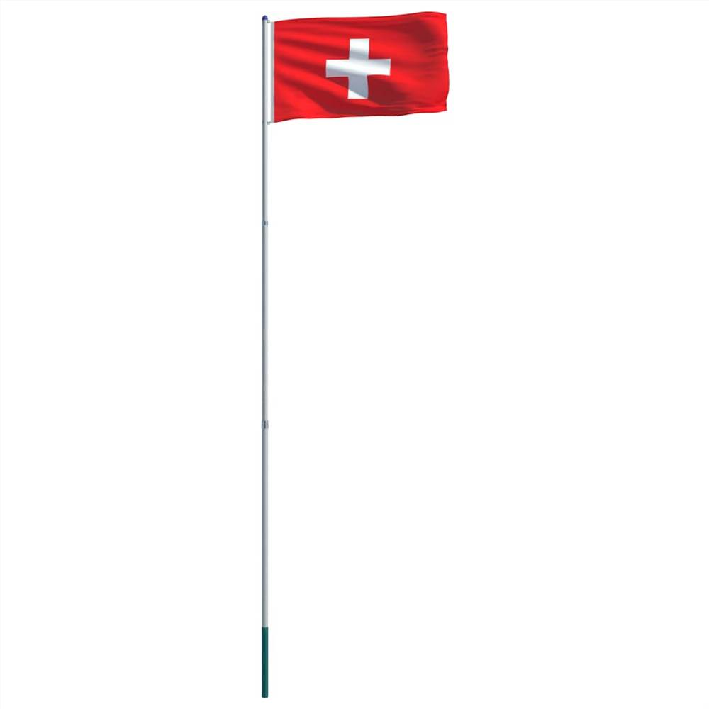 Switzerland Flag and Pole Aluminium 6 m
