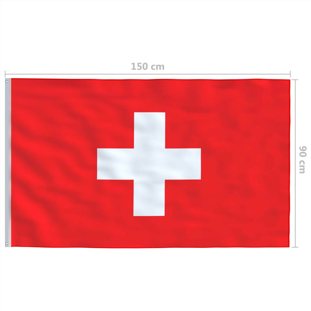 Switzerland Flag and Pole Aluminium 6 m