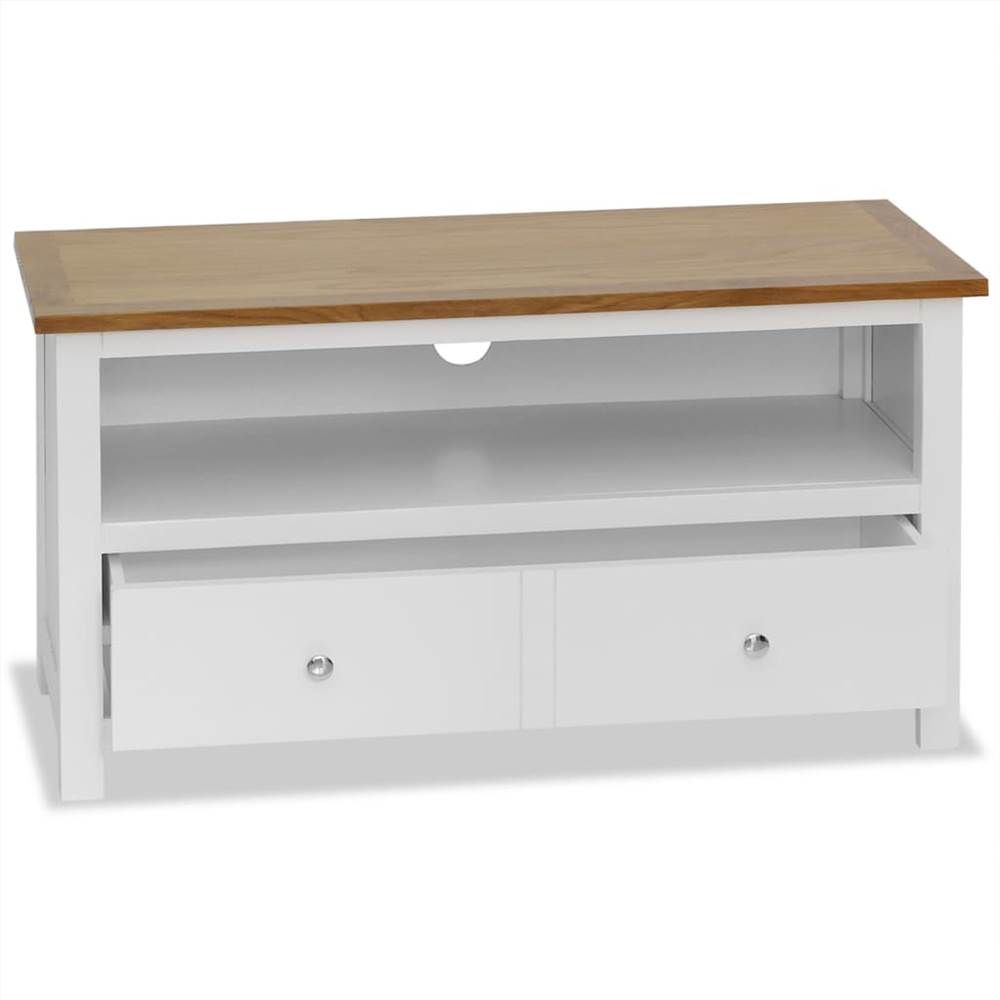 TV Cabinet 90x35x48 cm Solid Oak Wood