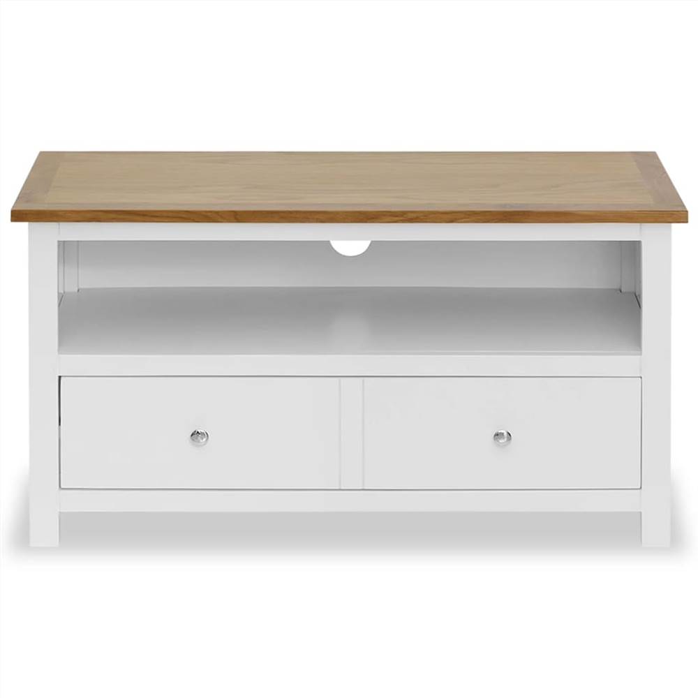TV Cabinet 90x35x48 cm Solid Oak Wood