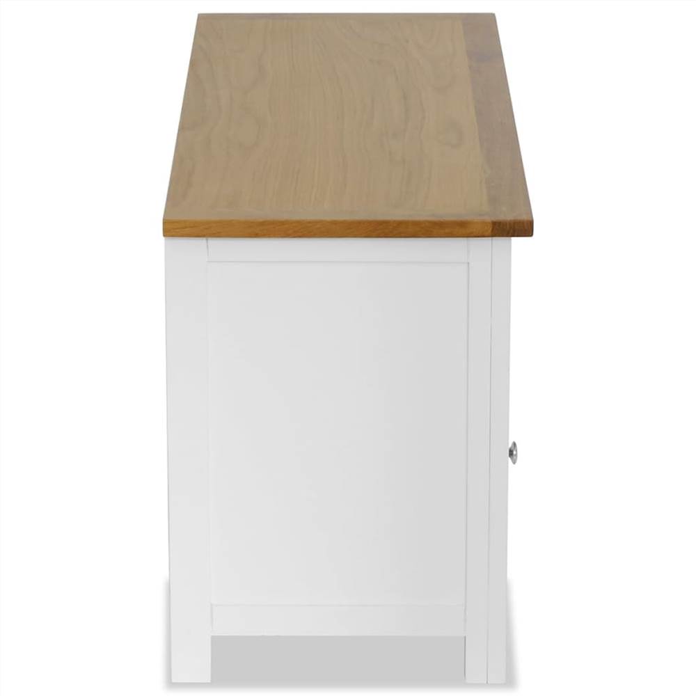 TV Cabinet 90x35x48 cm Solid Oak Wood