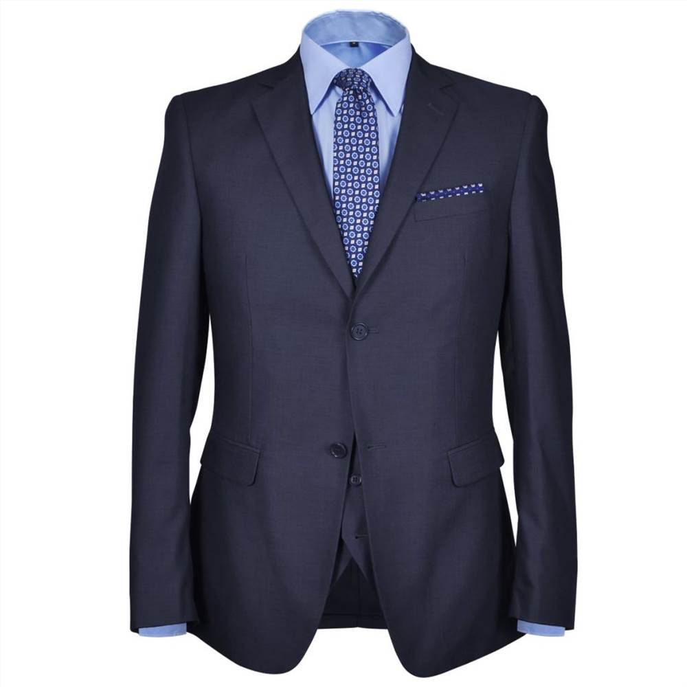 Three Piece Men’s Business Suit Size 48 Navy Blue