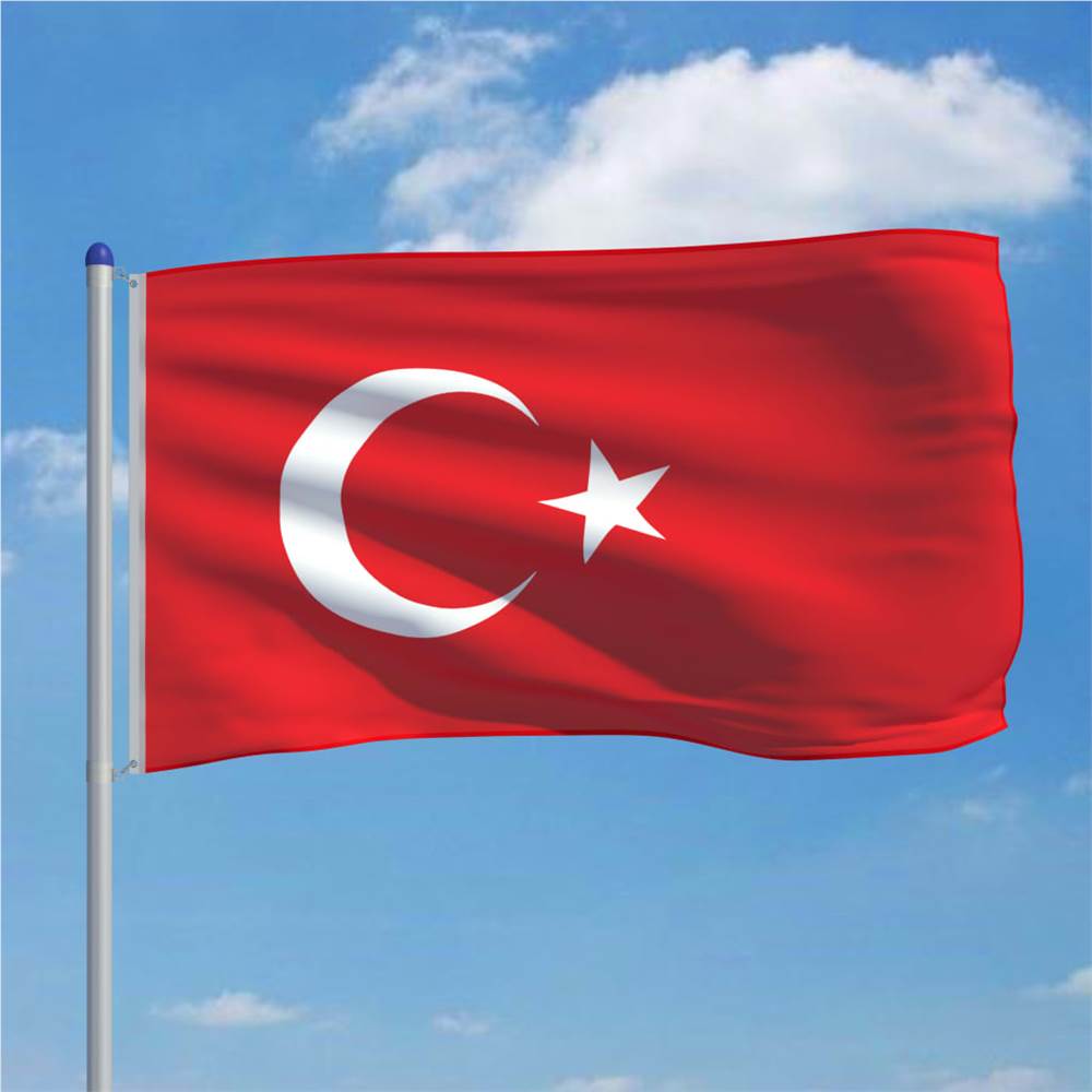 Turkey Flag and Pole Aluminium 6 m