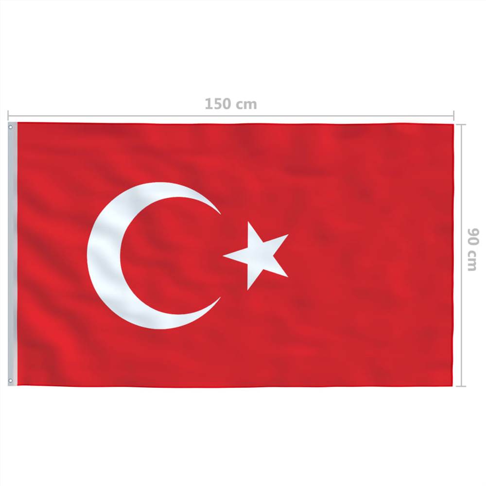 Turkey Flag and Pole Aluminium 6 m