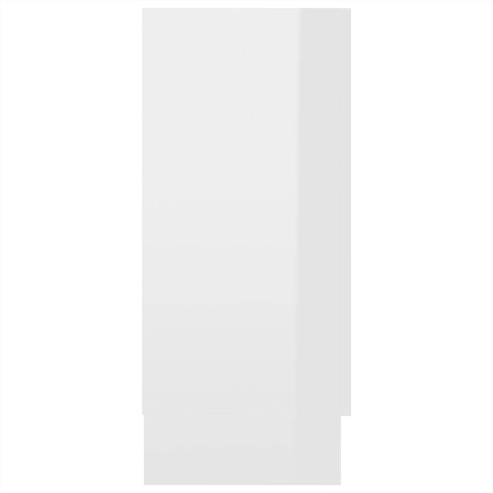 Vitrine Cabinet High Gloss White 120x30.5x70 cm Chipboard
