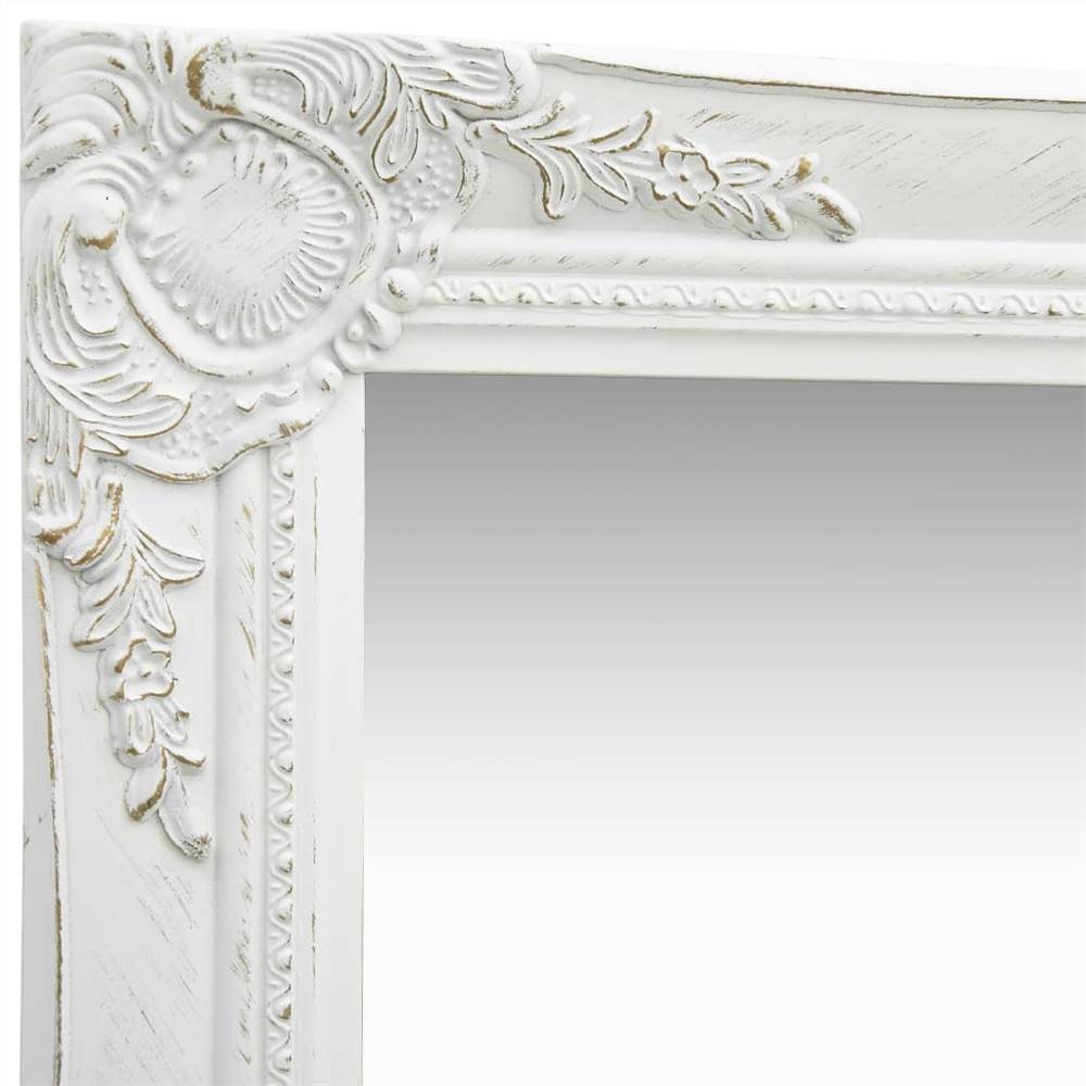 Wall Mirror Baroque Style 60x60 cm White