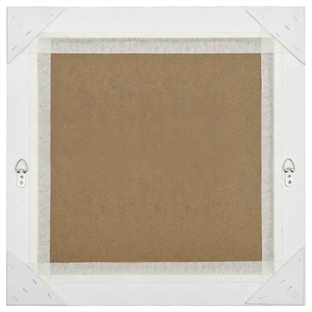 Wall Mirror Baroque Style 60x60 cm White