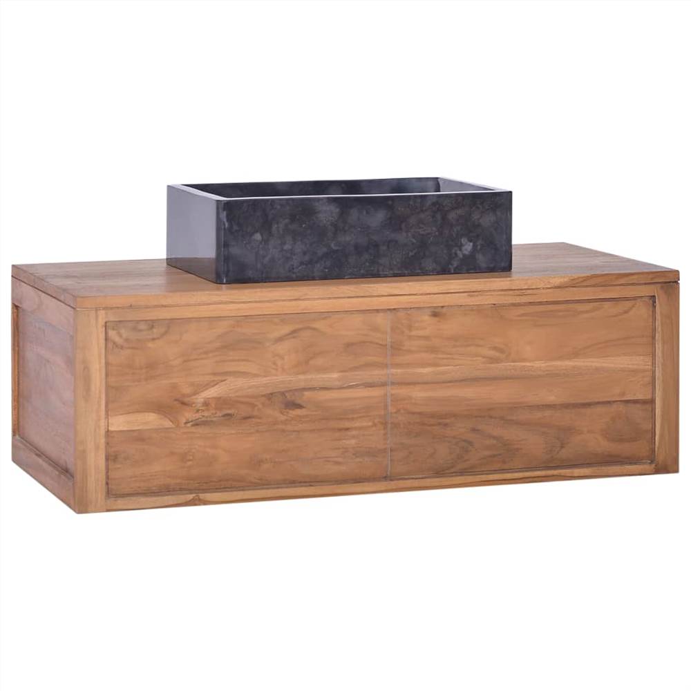 Wall-mounted Bathroom Cabinet 90x45x30 cm Solid Teak Wood