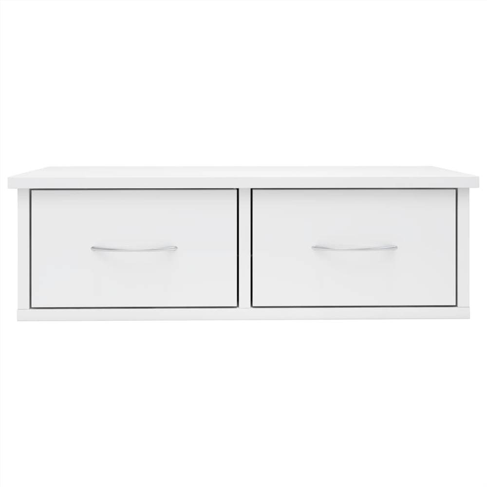 Wall-mounted Drawer Shelf High Gloss White 60x26x18.5 cm Chipboard