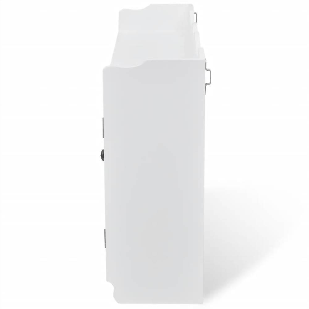 White MDF Wall Cabinet Display Shelf Book/DVD/Glass Storage