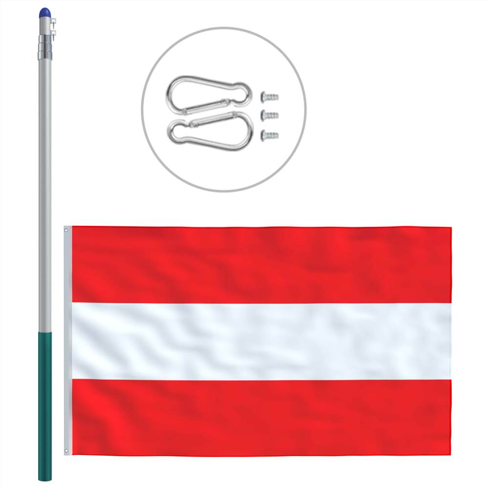 Austria Flag and Pole Aluminium 6 m