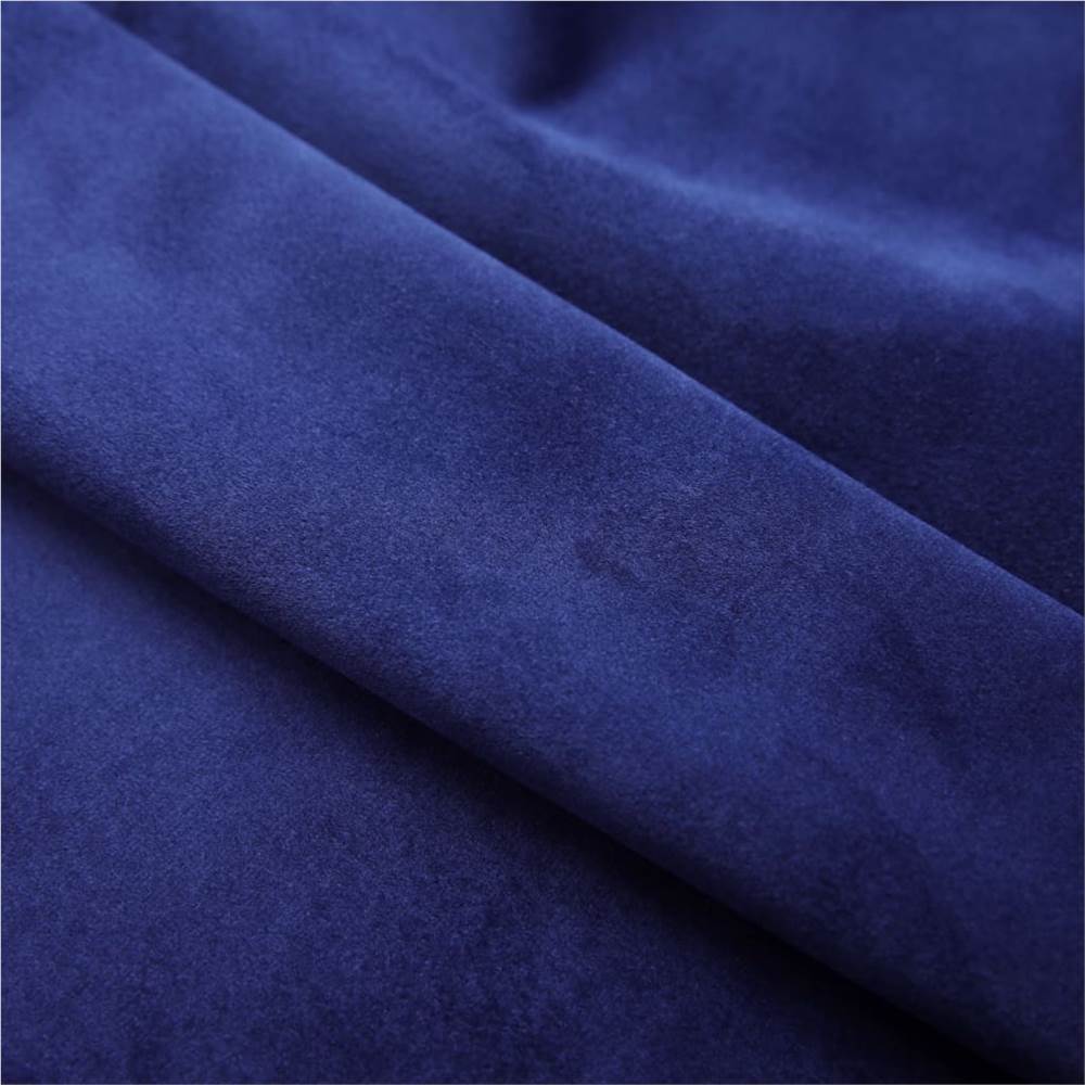 Blackout Curtains with Rings 2 pcs Velvet Dark Blue 140x245 cm
