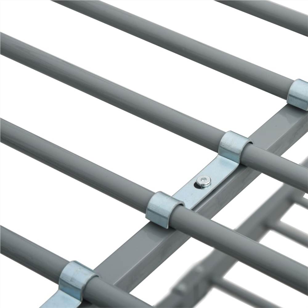 Bunk Bed Frame Grey Metal 140x200 cm/90x200 cm