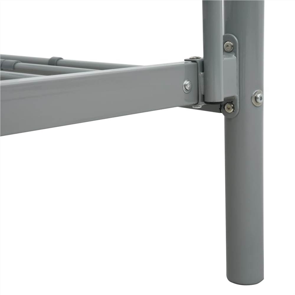 Bunk Bed Frame Grey Metal 140x200 cm/90x200 cm