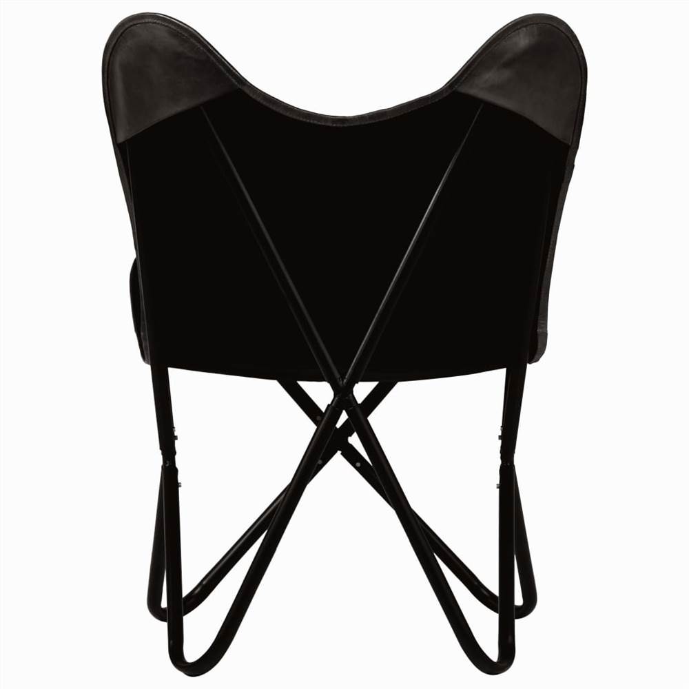 Butterfly Chairs 6 pcs Black Kids Size Real Leather