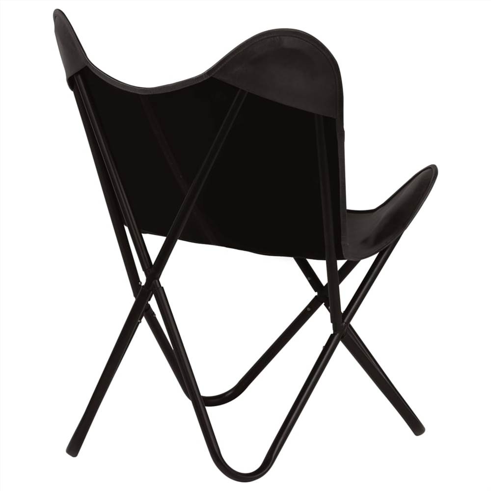 Butterfly Chairs 6 pcs Black Kids Size Real Leather