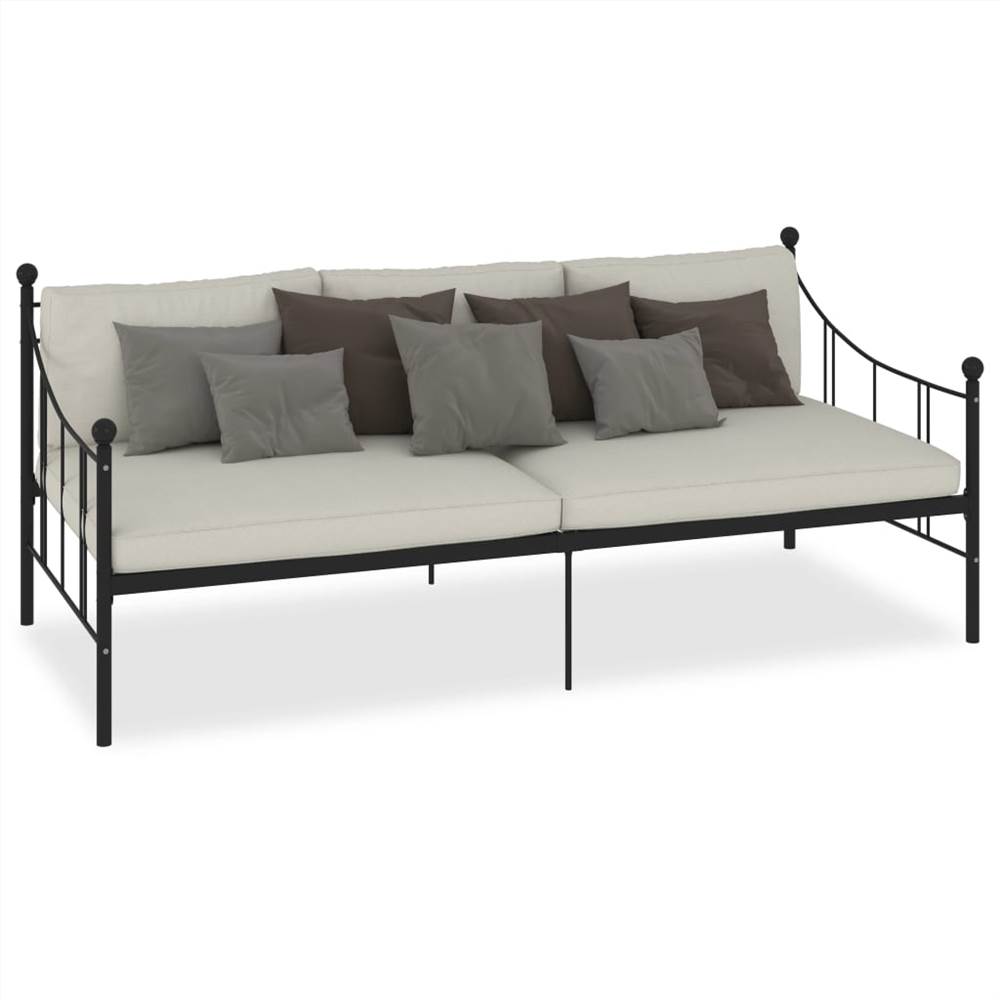 Daybed Frame Black Metal 90x200 cm