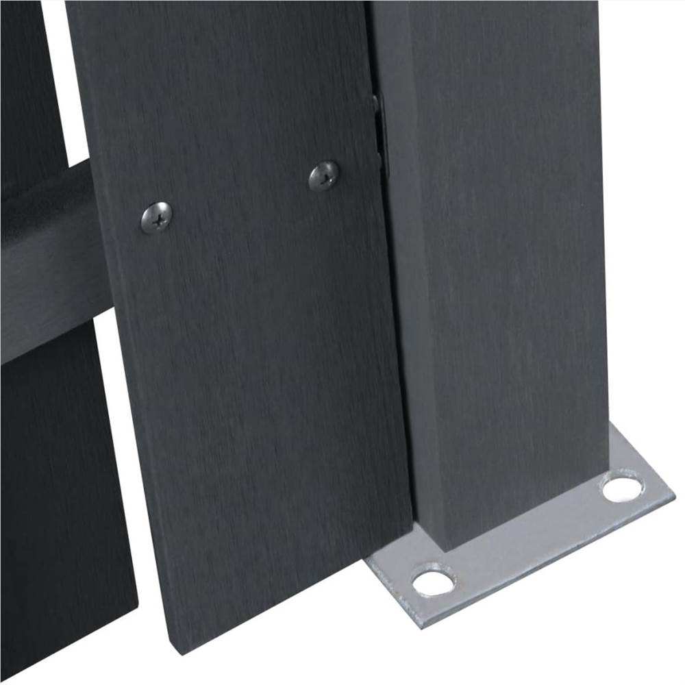 Fence Panel with 2 Posts WPC 180x180 cm Grey