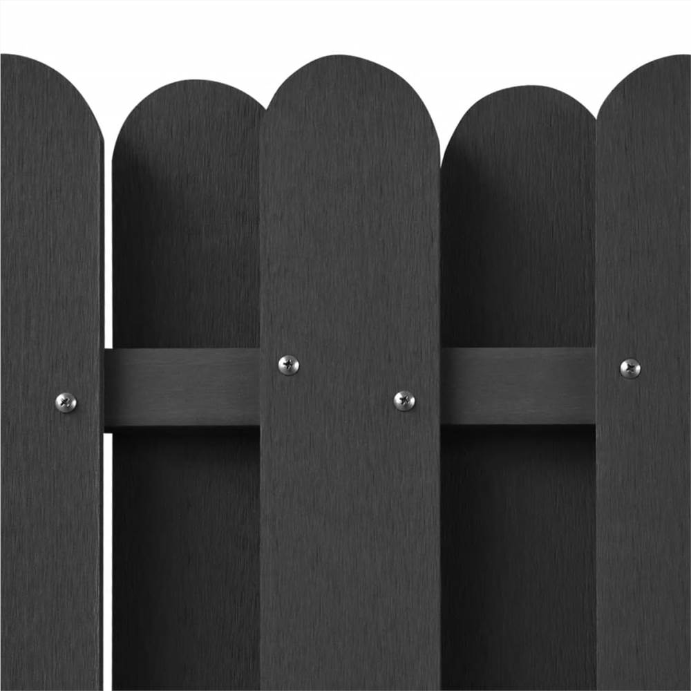 Fence Panel with 2 Posts WPC 180x180 cm Grey