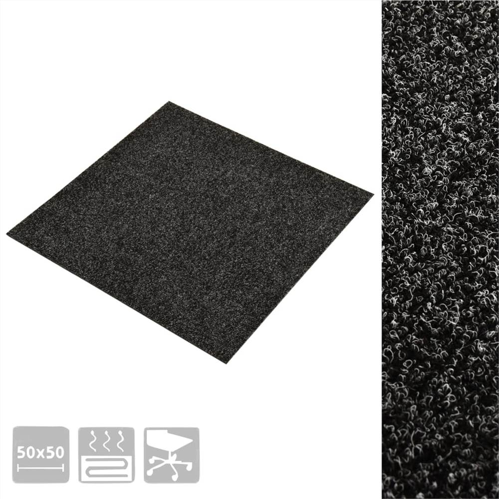 Floor Carpet Tiles 20 pcs 5 m² Black