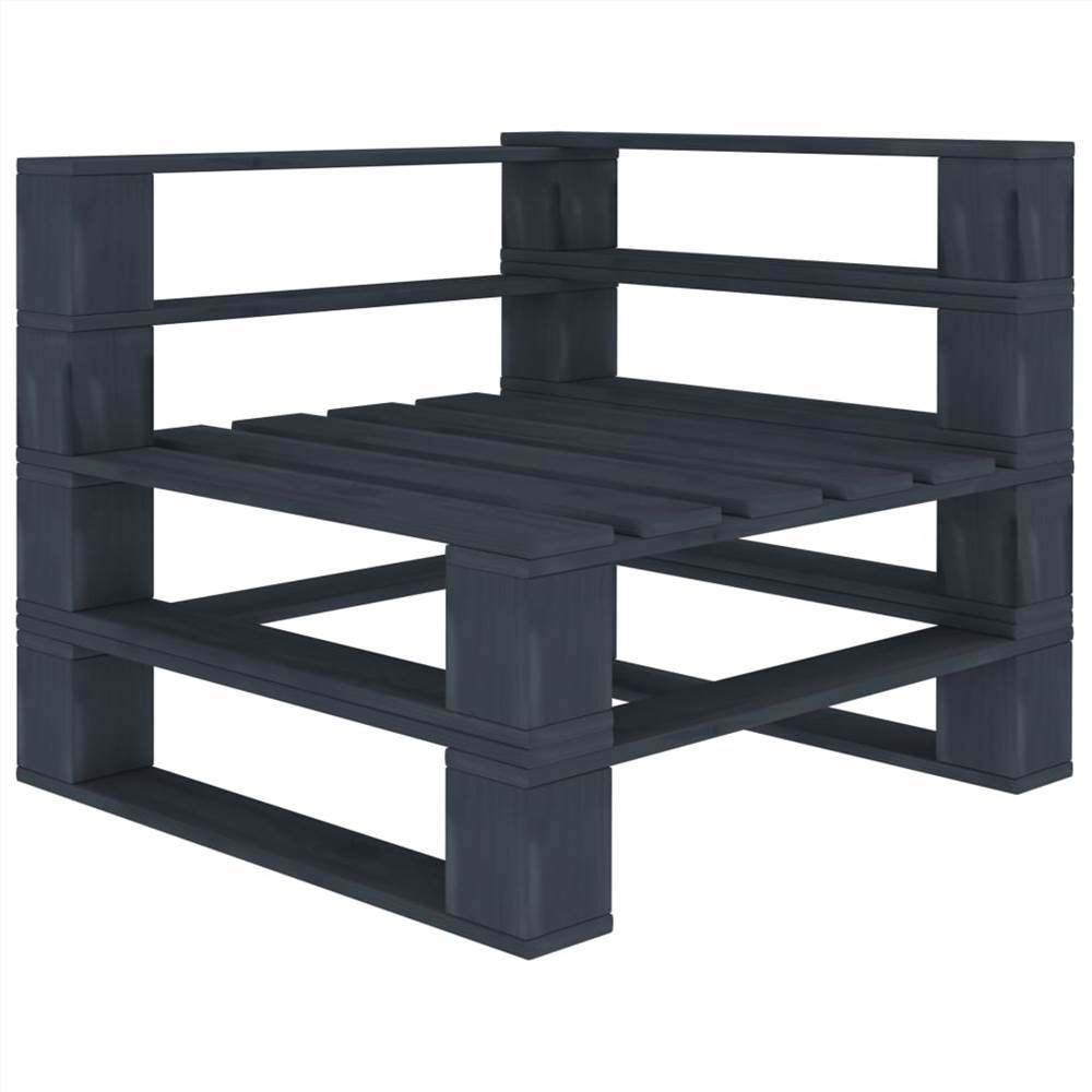 Garden Pallet Sofa Grey 2-Seater Wood