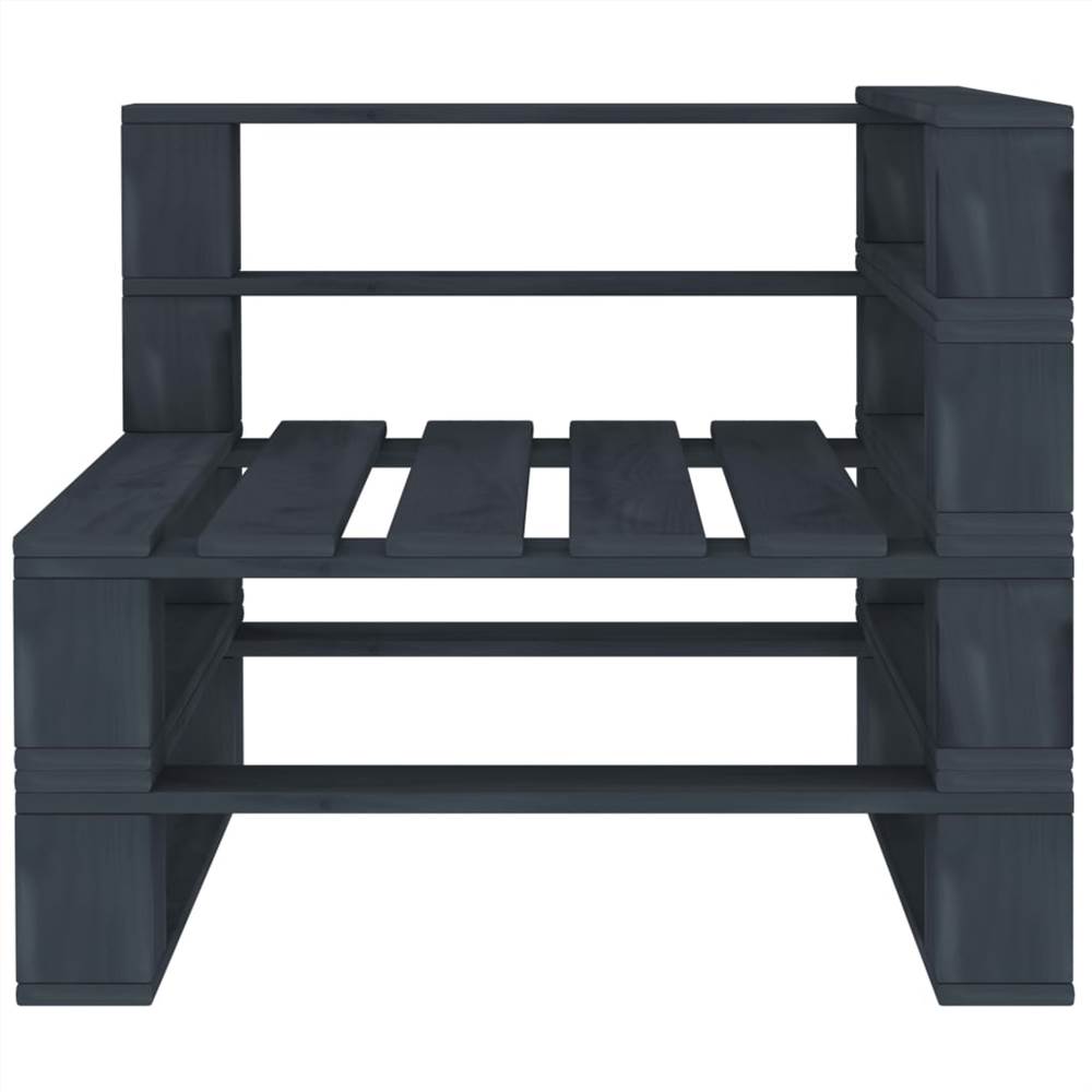 Garden Pallet Sofa Grey 2-Seater Wood