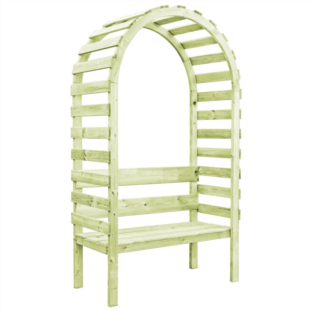 Garden Pergola with Bench 130x60x230 cm Impregnated Pinewood