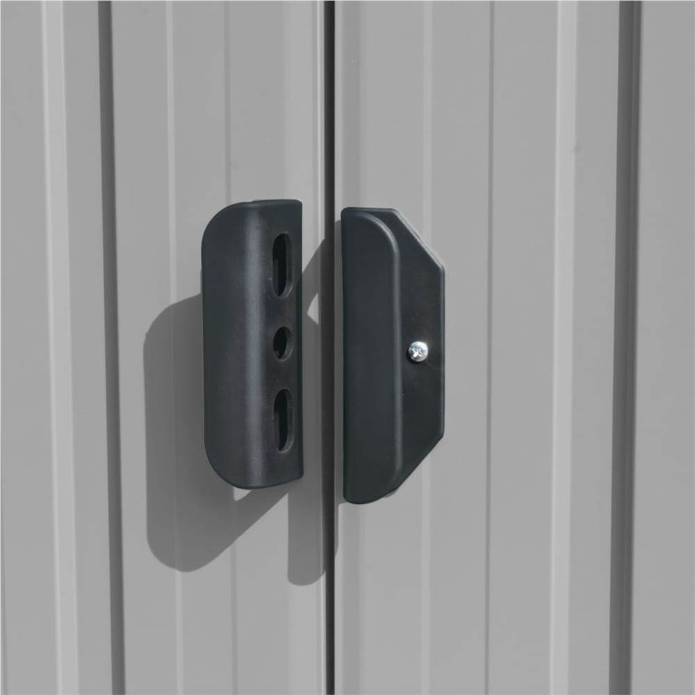 Garden Shed 257x497x178 cm Metal Grey