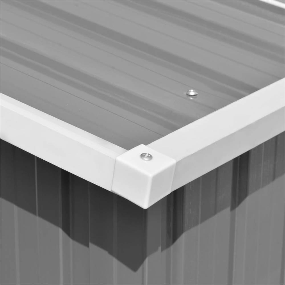 Garden Shed 257x497x178 cm Metal Grey