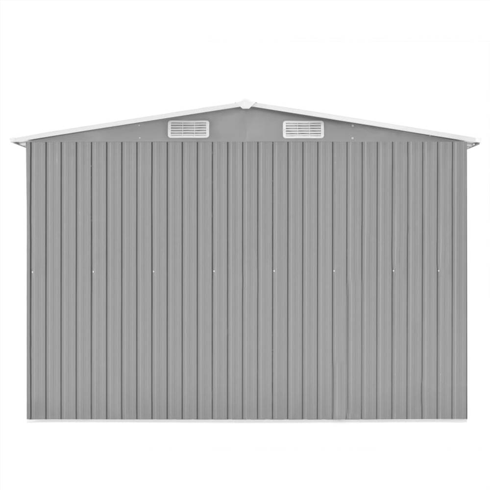 Garden Shed 257x497x178 cm Metal Grey