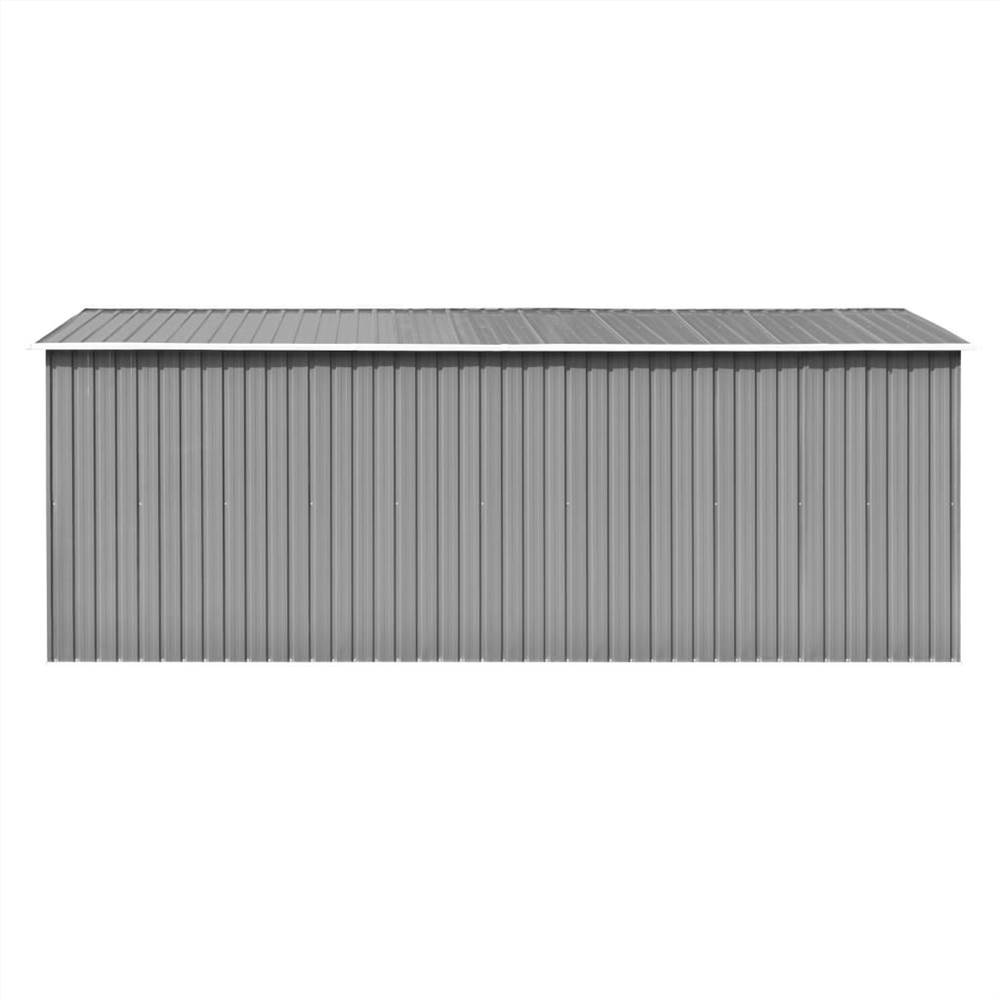 Garden Shed 257x497x178 cm Metal Grey