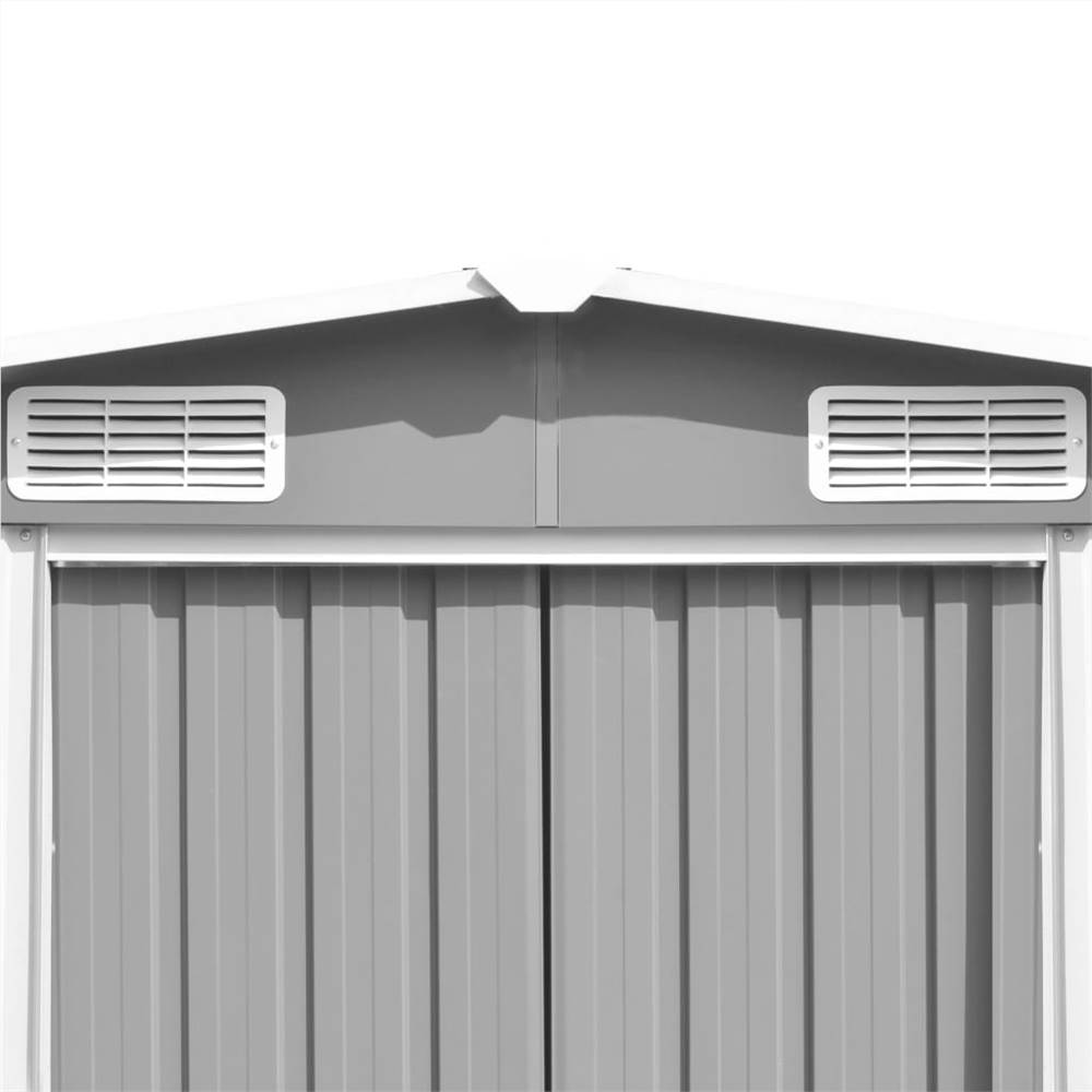 Garden Shed 257x497x178 cm Metal Grey