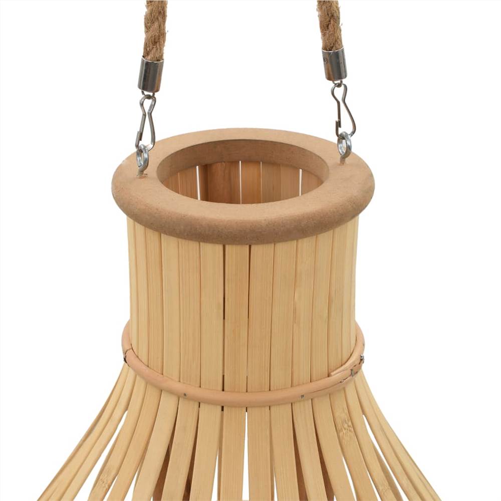 Hanging Candle Lantern Holder Bamboo Natural