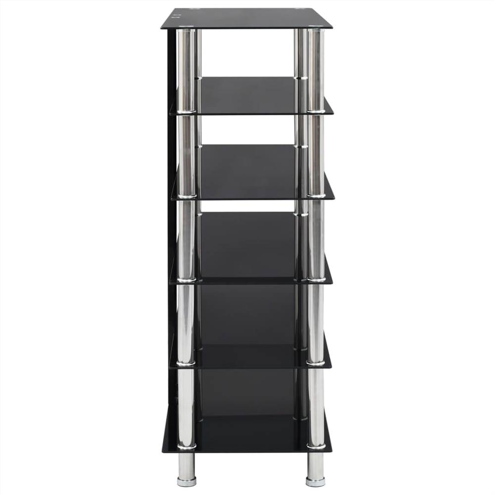 HiFi Stand Black 90x40x113 cm Tempered Glass
