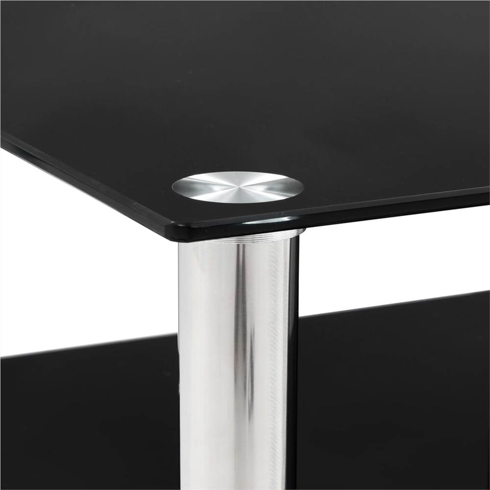 HiFi Stand Black 90x40x113 cm Tempered Glass