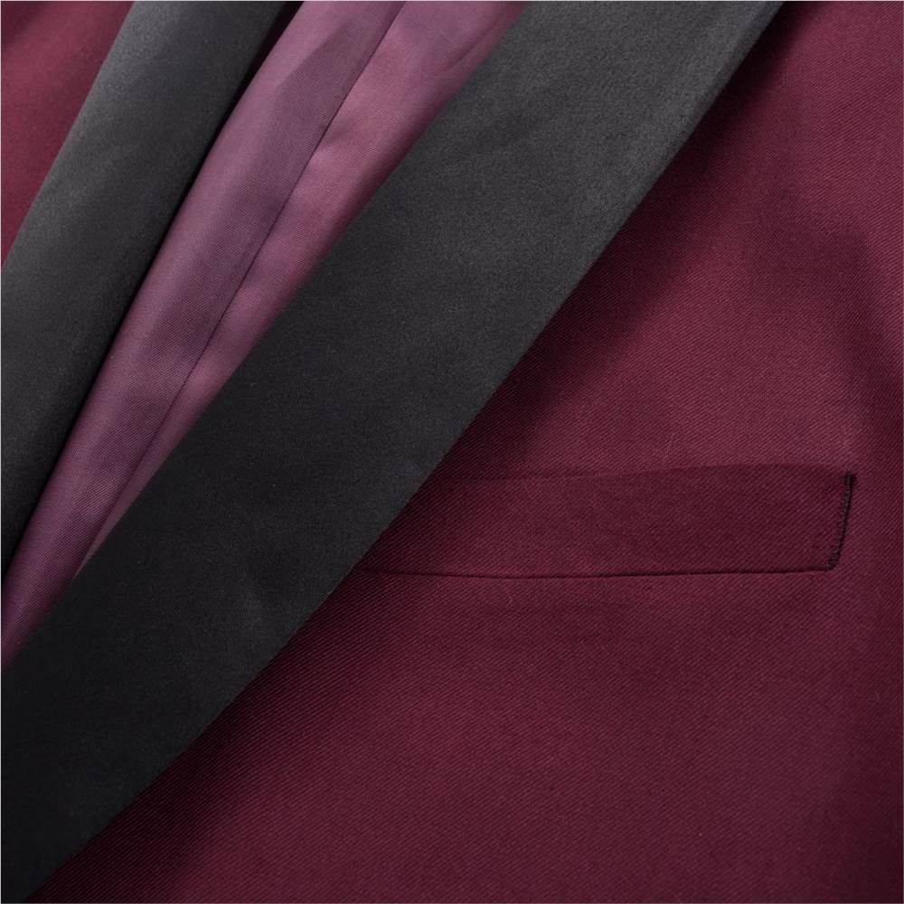Mens 2 Piece Black Tie Dinner Suit/Smoking Tuxedo 54 Burgundy